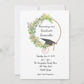 Blumendesign der Graduierungspartei mit Anpassung Einladung