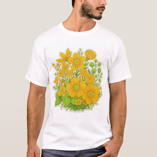 Blumendesign-Druckkunst  T-Shirt (Vorderseite)