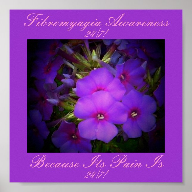 Blumendesign-Fibromyalgie-Sensibilisierungspaket Poster (Vorne)