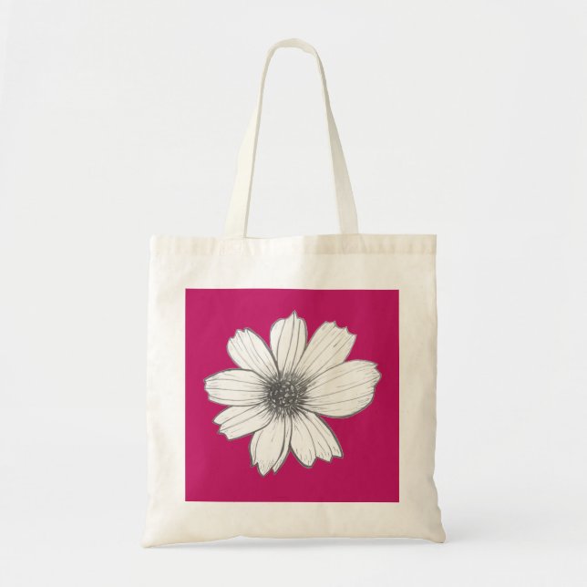 Blumendesign Fuscia Pink Tragetasche (Vorne)