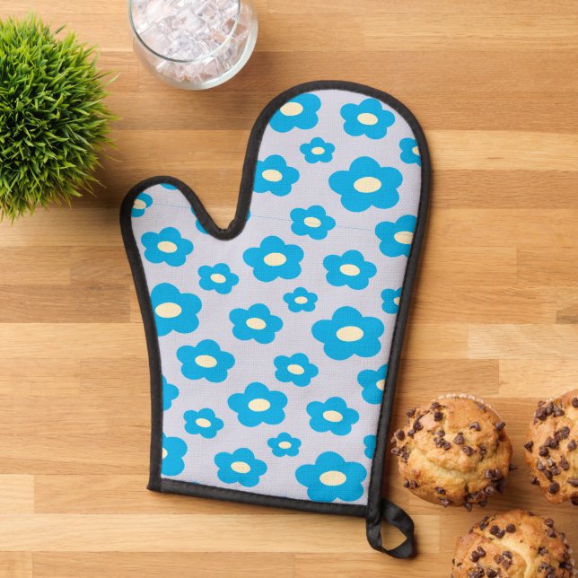 Blumendesign hitzebeständig-floral ofenhandschuh (Oben unten)