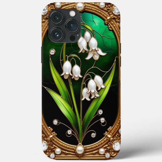 Blumendesign im goldenen Rahmen Case-Mate iPhone Hülle (Rückseite)