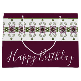 Blumendesign im tiefen Burgund Große Geschenktüte