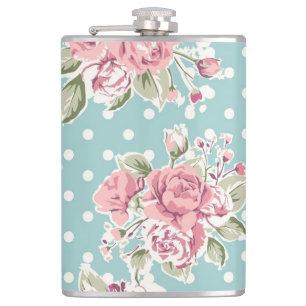 Blumendesign im Vintage-Stil Flachmann