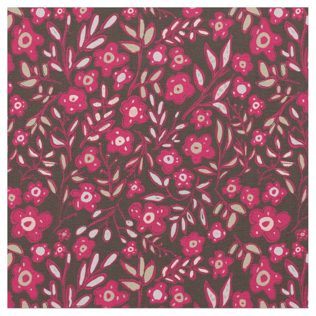 Blumendesign in Rich Magenta und Black Stoff (Nahaufnahme)
