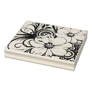 Blumendesign - Kartengestaltung Gummistempel