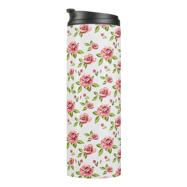 Blumendesign-Kunst der Rose Thermosbecher (Nach rechts gedreht)