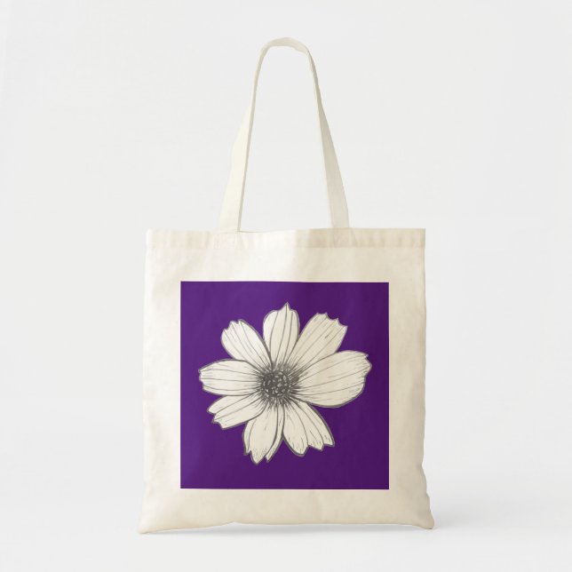 Blumendesign Lila Tragetasche (Vorne)