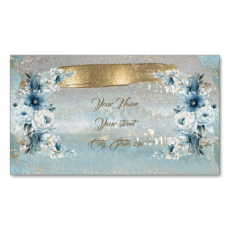Blumendesign mit simuliertem Glitzer elegant Magnetische Visitenkarte