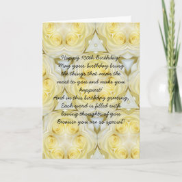 Blumendesign Personalisiert 100. Geburtstag Karte