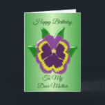 Blumendesign Personalisiert Mutter Geburtstag Karte<br><div class="desc">Grußkarten-Pansy Design Mutter Geburtstagskarte. Sie können diese Geburtstagskarte der Mütter mit jedem beliebigen Text anpassen und dann ausdrucken und Ihnen zuschicken lassen oder sie sofort herunterladen. Sollten Sie Hilfe bei der Anpassung benötigen, kontaktieren Sie uns über den Link auf dieser Seite. Blumendesign personalisiert Muttertagskarte, die Sie drucken oder sofort herunterladen...</div>
