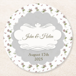 Blumendesign Runder Pappuntersetzer