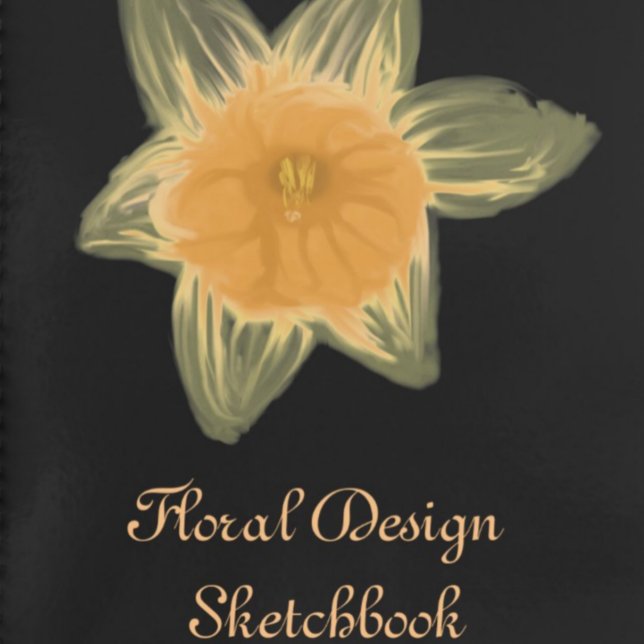 Blumendesign Sketchbook Schwarz mit Daffodien Notizbuch (Von Creator hochgeladen)