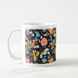 Blumendesign-Tasse (navy) Kaffeetasse