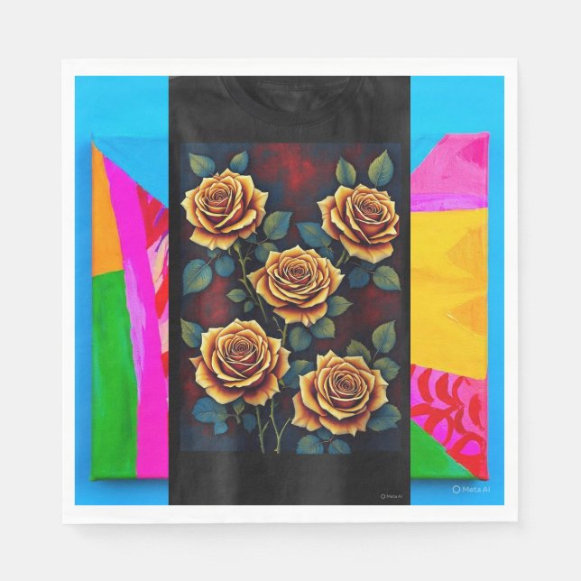 Blumendesign und schönes Hintergrunddesign für Serviette (Vorderseite)