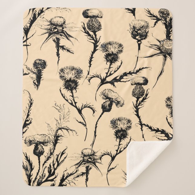 Blumendesign, Zuhause-Dekoration, grafische Gestal Sherpadecke (Vorderseite)