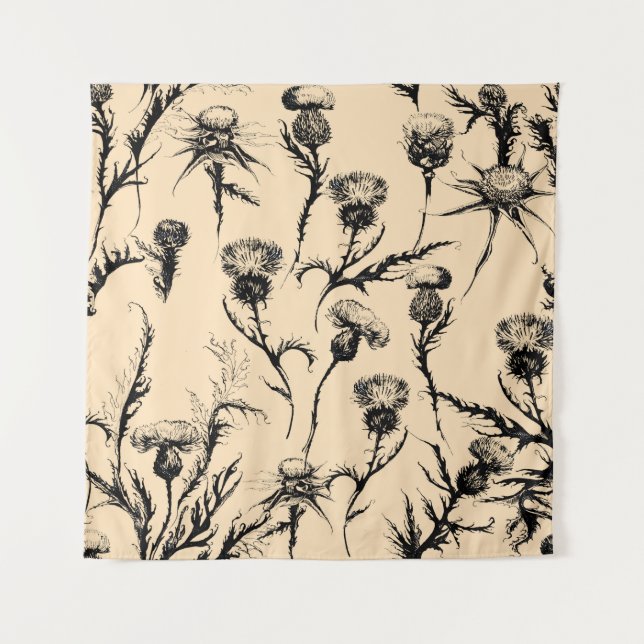 Blumendesign, Zuhause-Dekoration, grafische Gestal Wandteppich (Vorderseite)