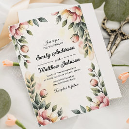 Blumendesigner für Wasserfarben zum Hochzeitsempfa Einladung