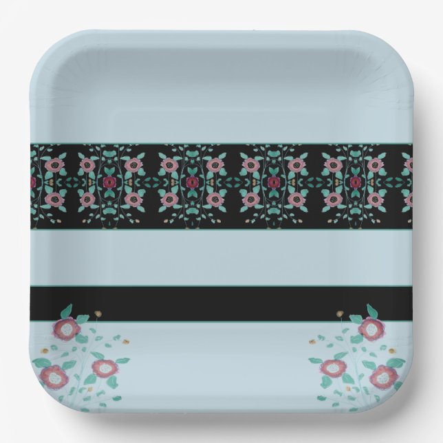 Blumendesignerplatz Pappteller (Vorderseite)