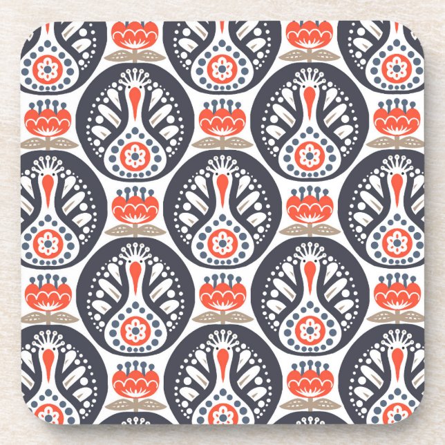 Blumendie türkei-Volkskunst-Muster Getränkeuntersetzer (Vorderseite)