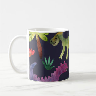 Blumendinosaurier: Design der Aquarellstoffe Kaffeetasse