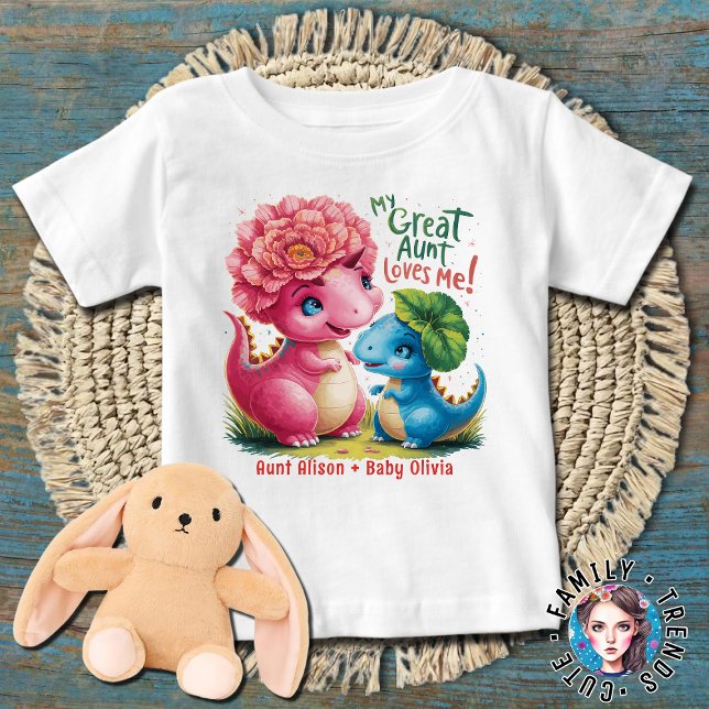 Blumendinosaurier Meine Lieben Baby T-shirt (Von Creator hochgeladen)