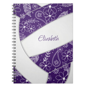 Blumendoodle lila Volleyballjournal Notizblock