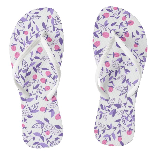 Blumendoodles, rosa und violett flip flops (Fußbett)