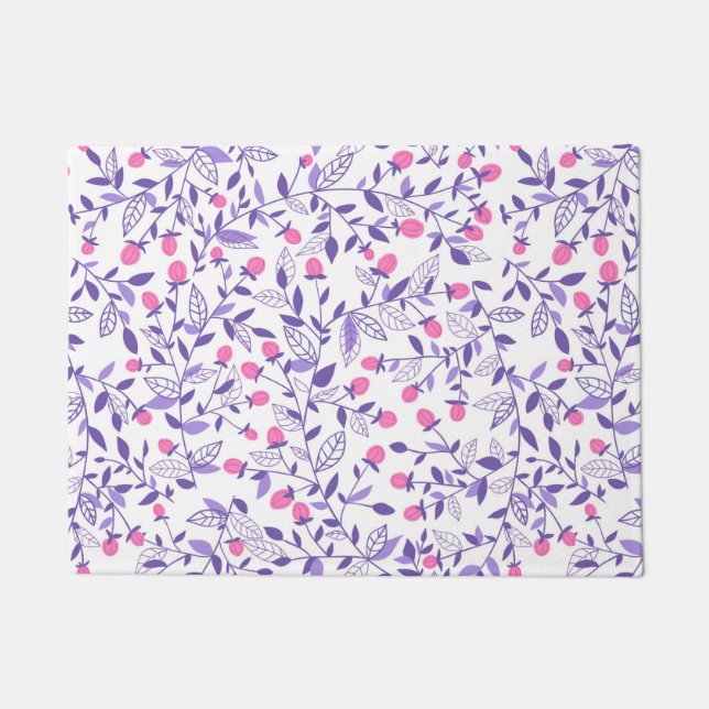Blumendoodles, rosa und violett fußmatte (Vorderseite)
