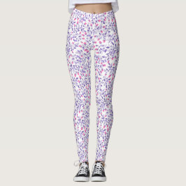 Blumendoodles, rosa und violett leggings