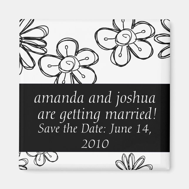 Blumendoodles Save the Date Magnet (Vorne)