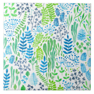 Blumendoodles, weiß fliese