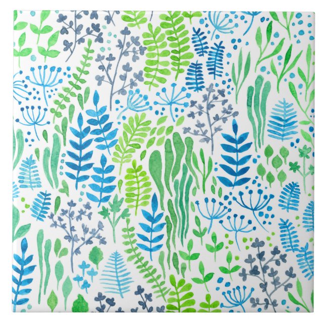 Blumendoodles, weiß fliese (Vorderseite)