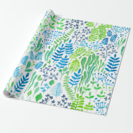 Blumendoodles, weiß geschenkpapier