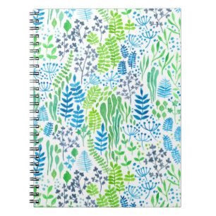 Blumendoodles, weiß notizblock