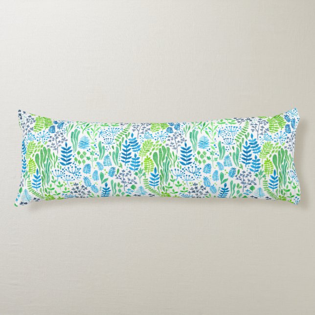 Blumendoodles, weiß seitenschläferkissen (Vorderseite)