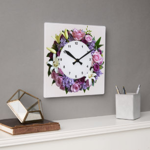 Blumendrainhalterung Quadratische Wanduhr