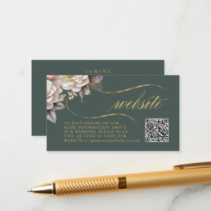 Blumendrama Hochzeit QR Code Green ID1022 Begleitkarte