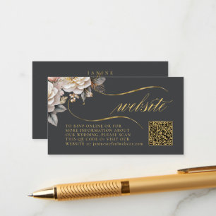 Blumendrama Hochzeit QR Code Kohle ID1022 Begleitkarte