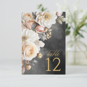 Blumendrama Wedding Tischnummer Charcoal-ID1022
