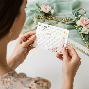 Blumendress Brautparty Rezept-Karte Begleitkarte