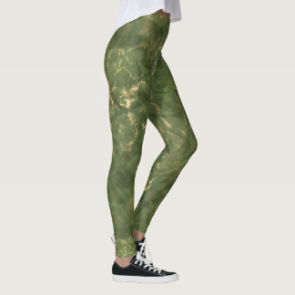 Blumendruck Grüne Leggings