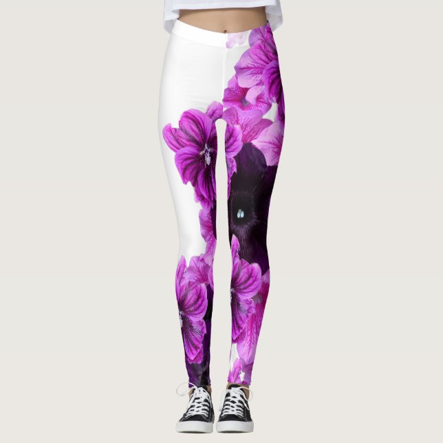 Blumendruck Leggings-Elegant & stilistische Aktive Leggings (Vorderseite)