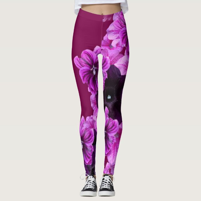 Blumendruck Leggings-Elegant & stilistische Aktive Leggings (Vorderseite)