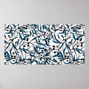 Blumendruck. Ornament Natürliche Kurven. Muster Poster