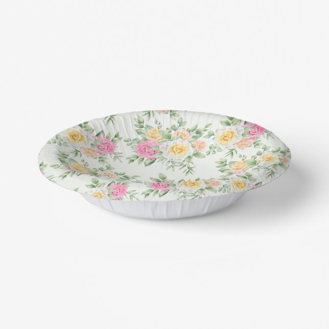 Blumendruck Pappteller (Gewinkelt)