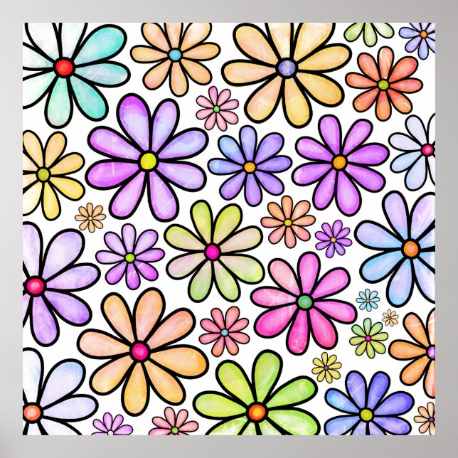 Blumendruck Poster (Vorne)