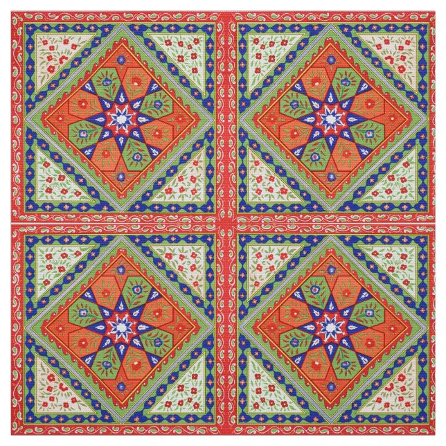 Blumendruck von Quadraten und Diamanten Stoff (Muster)