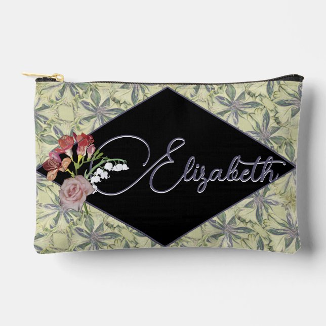 Blumendruckbeutel zum Nähen Zubehörtasche (Vorderseite)