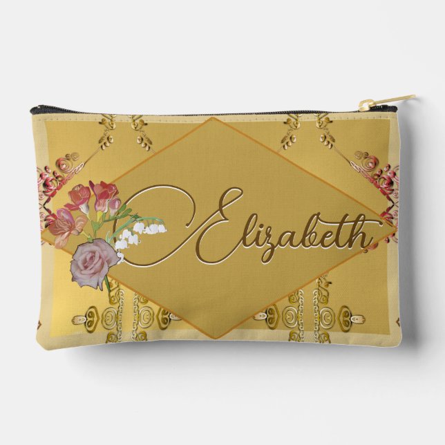 Blumendruckbeutel zum Nähen Zubehörtasche (Rückseite)